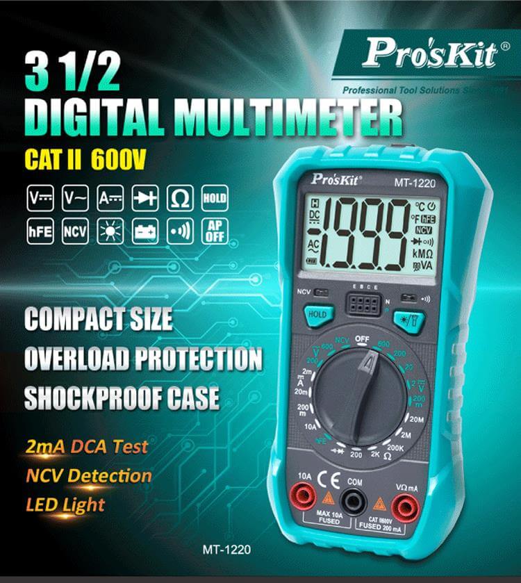 Pro'sKit 3 1/2 Digital Multimeter MT1220